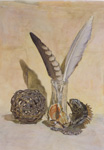 Натюрморт с перьями и рыбой, 50х35 см